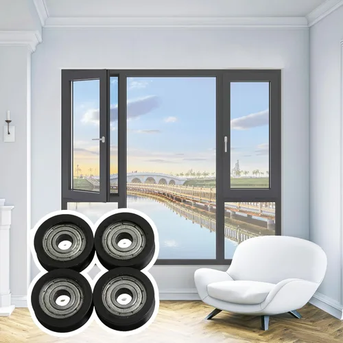 Vista 6 de CNBTR 4 piezas de polea de ranura tipo U Polea guía de nailon rodamiento rodamiento rueda de 0.78 "x 0.19" x 0.28" (ODxIDxThick) para conducir