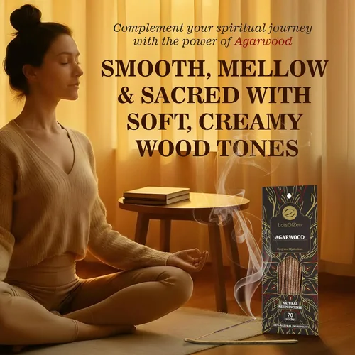 Vista 3 de Varillas de incienso de madera de agarwood – Incienso de madera de Oud natural para meditación y relajación – Varillas de Oudh de combustión lenta