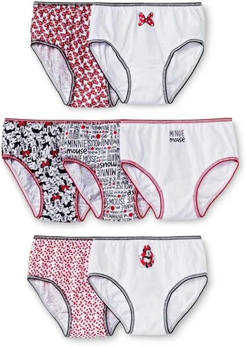Vista 4 de Disney Ropa interior de Minnie Mouse para niña con múltiples opciones de estampado y silueta en tallas 2/3t - 8