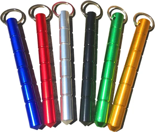 Llavero táctico de aluminio de palo corto de vidrio de protección personal herramienta de emergencia 6 paquetes llavero portátil adecuado para