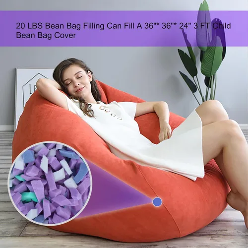 Vista 6 de Relleno de puf, relleno de espuma viscoelástica triturada de 5 libras para relleno de puf, relleno de espuma para almohada, camas de perro, sillas