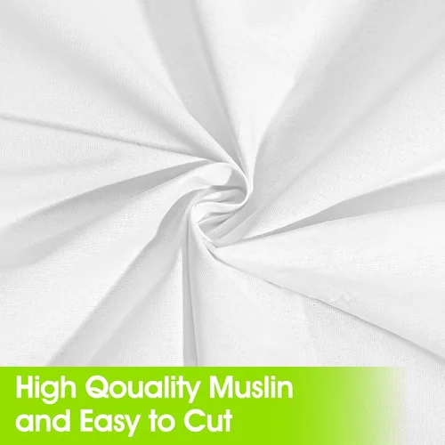 Vista 7 de The Yard - Tela de algodón blanco de 10 yardas de 63 pulgadas de ancho, tela de muselina blanca sin blanquear, tela de algodón natural sin