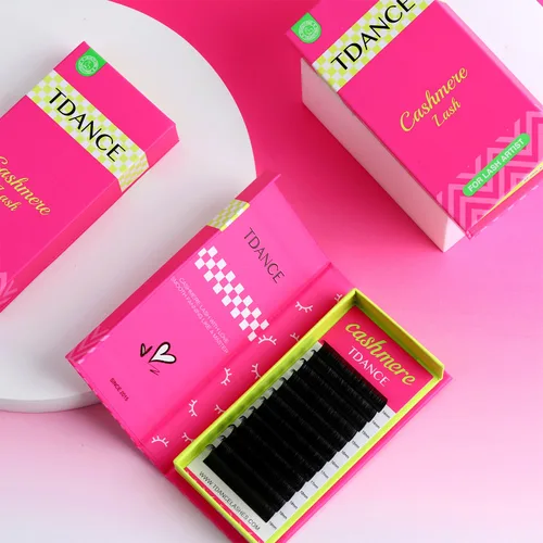 Vista 9 de TDANCE Extensiones de Pestañas de Cachemira Negro Súper Mate Extensiones de Pestañas de Volumen 0.03mm de Grosor Rizo B Extensiones de Pestañas