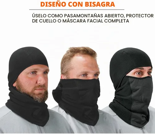 Vista 5 de Pasamontañas con bisagras resistentes al viento Ergodyne N-Ferno 6823, negro