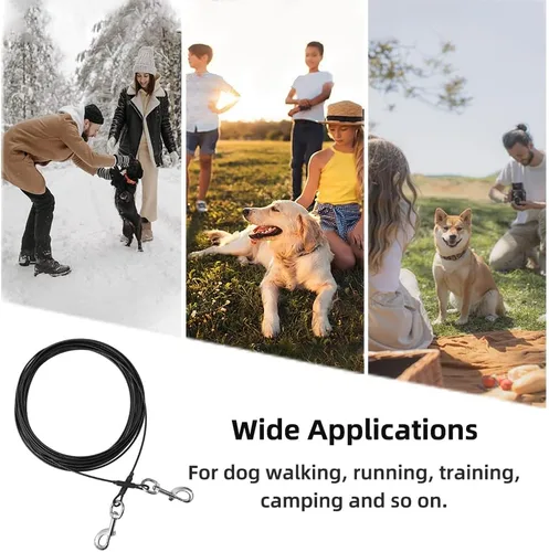 Vista 6 de Cable de amarre para perros, cable de 10 pies para perros, cable de amarre para perros pequeños de hasta 60 libras, correa para perros para patio