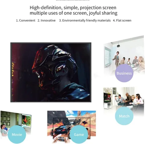 Vista 5 de Kisangel Foldable Portable Projector Screen for Indoor Office Use Lightweight Polyester Movie Projection Screen for Home Theater and Outdoor