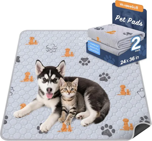 Vista 10 de WanpeeGoo Almohadillas lavables para orina para perros, paquete de 4 almohadillas absorbentes reutilizables para entrenamiento de perros