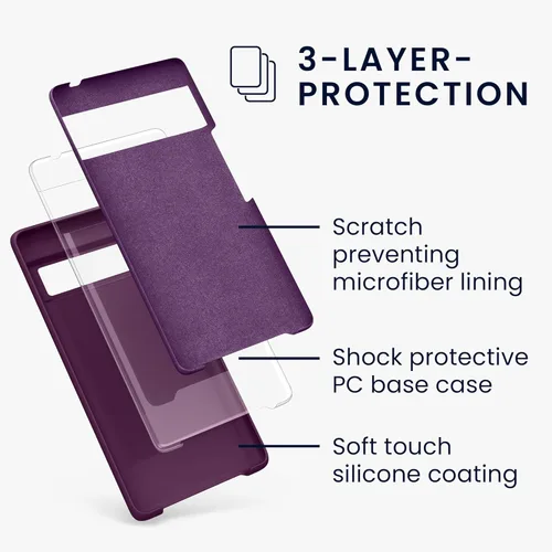 Vista 558 de kwmobile Funda Compatible con Google Pixel 6 Pro - Funda de teléfono de silicona TPU con acabado suave - Azul Arrecife