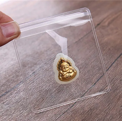 Vista 12 de Paquete de 100 bolsas de plástico transparente de PVC con cremallera antioxidación antidecoloración para embalaje de joyas, anillos, aretes, bolsa