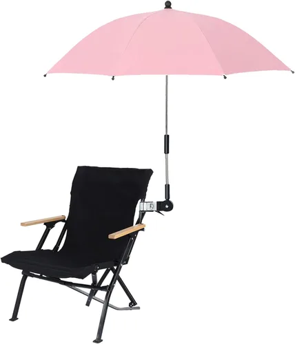 Vista 10 de Paraguas para silla con abrazadera universal, sombrilla de playa ajustable de 360°, protección UV, sombrilla portátil para cochecitos, sillas