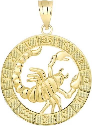 Colgante del zodiaco de oro amarillo de 14 quilates