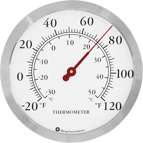 Vista 6 de Termómetro decorativo de pared, con recinto de acero de 12 pulgadas, para interior o exterior, 12 pulgadas, Bronce