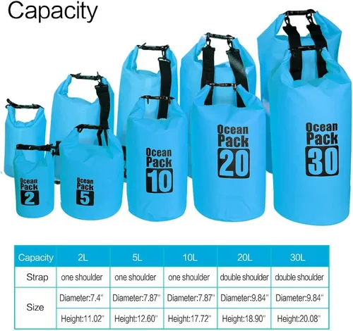 Vista 3 de Bolsa seca flotante impermeable Bear Outdoor, para canotaje, kayak, senderismo, snowboard, acampada, rafting, pesca y excursionismo