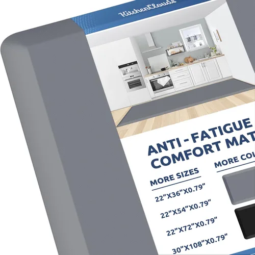 Vista 73 de KitchenClouds Alfombra de Cocina Acolchada Anti Fatiga 17.3"x28" Impermeable, Antideslizante, Alfombras de Pie y Comodidad para Escritorio/Piso