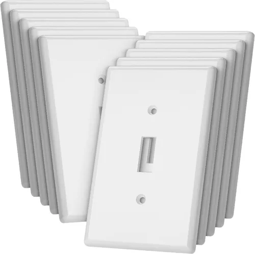Vista 21 de Cubiertas para interruptores de luz azul Bates - Paquete de 2, cubierta de placa de salida, cubiertas de interruptor con luz azul