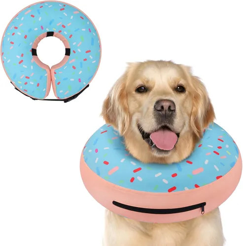 Vista 50 de Supet Collar de Cono Inflable para Perro Alternativa Después de la Cirugía, Collar de Cuello de Dona para Perro de Recuperación Collar E, Collar