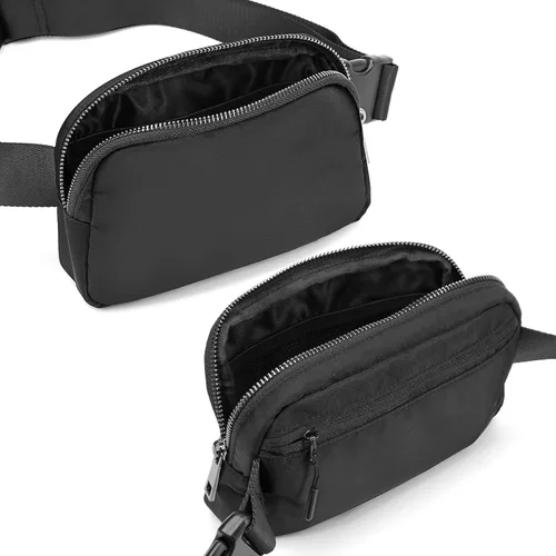 Vista 6 de Riñonera unisex con correa ajustable, bolsa de cintura pequeña, Negro -, Fifteen Riñonera