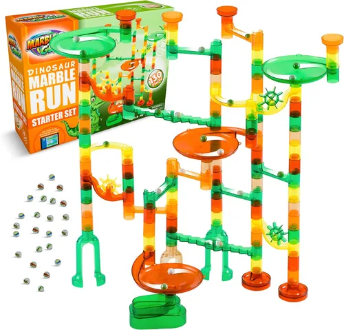 Juego Marble Run Starter de Marble Genius, juguete STEM para niños de 4 a 12 años - 130 piezas completas (80 piezas translúcidas de Marbulous y 50