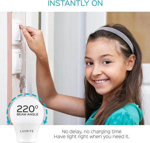 Vista 2 de LUXRITE Bombilla LED A19 equivalente a 100 W, 2700 K blanco cálido no regulable, 1600 lúmenes, bombilla LED estándar de 15 W, base media E26