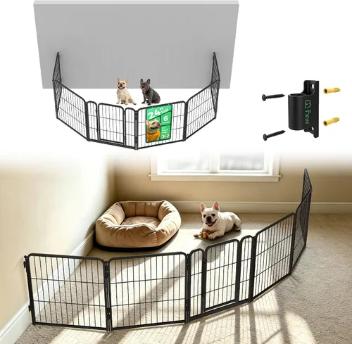 Vista 104 de FXW Homeplus Unleashed Corral para Perros de Interior - Juego Sin Estrés y Seguro, Resistente de 24 Pulgadas con 6 Paneles para Cachorros y Perros