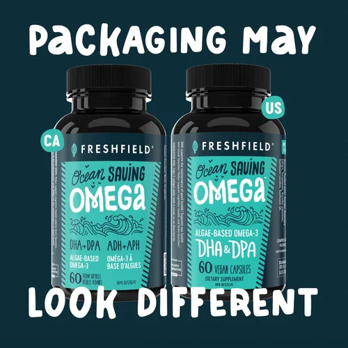 Vista 9 de Freshfield Omega 3, Suplementos de DHA, Fórmula potente 1 por día, Aceite de algas (algas), Omega vegano, aceite de pescado para ahorro de océano