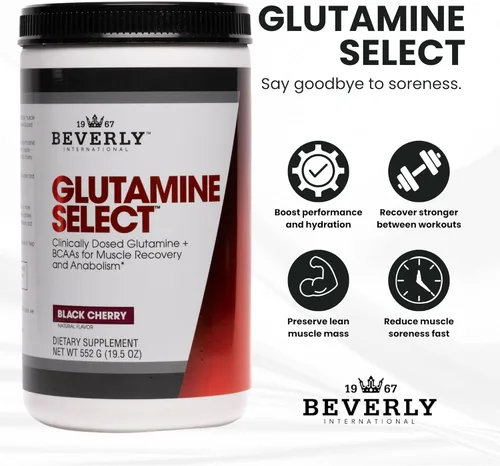 Vista 4 de Beverly International Glutamine Select, 60 porciones. Fórmula clínicamente dosificada de L-glutamina y aminoácidos para músculo magro
