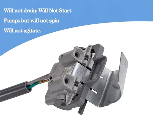Vista 3 de Interruptor de tapa de arandela para lavadoras Kenmore serie 70, serie 80 y 90.