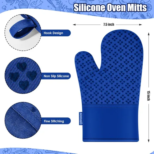 Vista 3 de Juego de paños de cocina y paños de cocina con guantes de horno, paños de cocina 100% algodón para cocina, manoplas de horno resistentes al calor