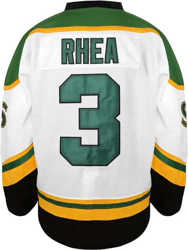 Vista 3 de 3 Ross The BOSS Rhea ST John's - Camiseta de hockey cosida con parche EMHL blanco y verde, Verde, Blanco