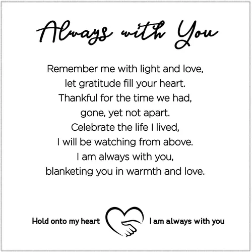 Vista 6 de Manta conmemorativa personalizada con texto en inglés "Always with You" - Regalo de condolencias personalizado para recordar a los seres queridos