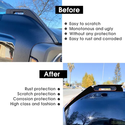 Vista 5 de sukemichi Cubierta de visión de sendero para capó del motor, cubierta de bisagra, manijas de liberación lateral, accesorios exteriores para Ford