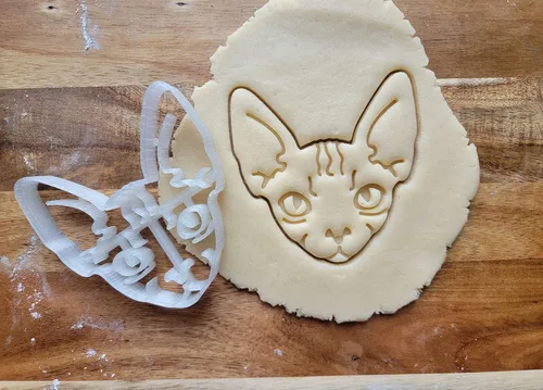 Vista 2 de Cortador de galletas de gato abisinio, 3 pulgadas, forma de cara