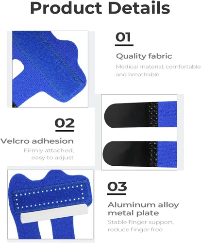 Vista 3 de 4 férulas para dedos de gatillo, soporte de dedos, protector de dedos para dedo gatillo, dedo de mazo, dedo roto, artritis, inmovilización