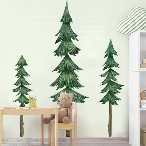 Vista 11 de Calcomanía de pared de árbol gigante de 70 pulgadas, calcomanías de pared de árbol de abedul blanco, calcomanías de árboles grandes, calcomanías