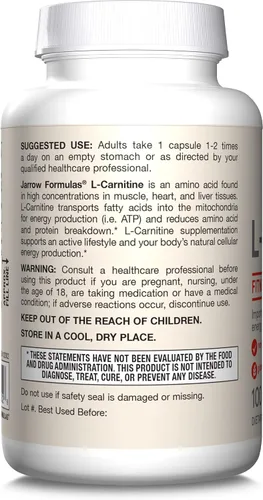 Vista 8 de Jarrow Formulas Acetil L-Carnitina, ACE, 500 Mg, 1