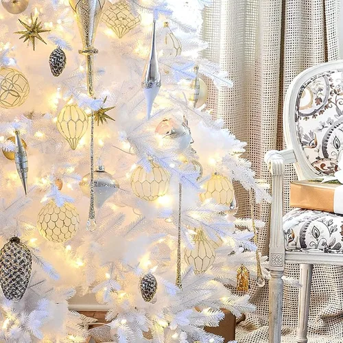 Vista 5 de Dazzle Bright Luces de Navidad de 164 pies, 500 luces LED de Navidad, impermeables, cable blanco con control remoto, 8 modos, decoraciones