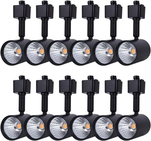Vista 7 de mirrea Paquete de 6 cabezales de iluminación LED compatibles con un solo circuito tipo H, riel de iluminación de riel, foco de techo para tareas
