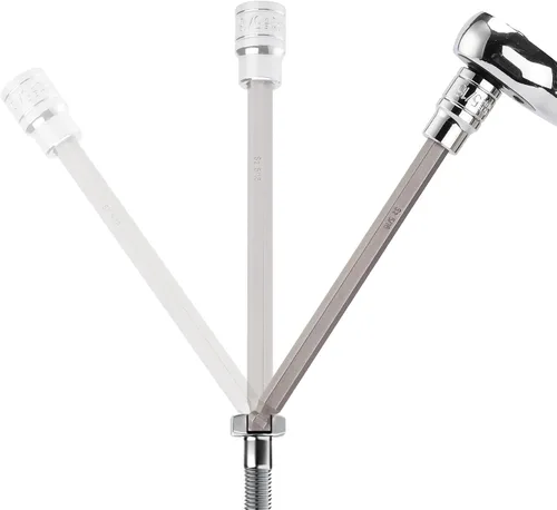 Vista 4 de EMENTOL Juego de 18 piezas de 3/8" de impulsión con punta hexagonal de bola larga, CR-V, acero S2, SAE/métrico, juego de llaves Allen extra largas