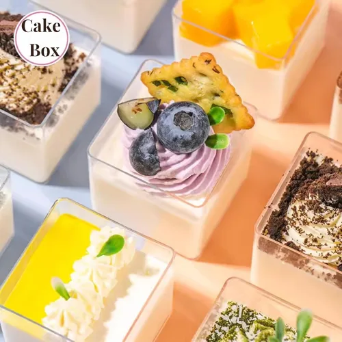 Vista 6 de KissYou 4 Pieces Acrylic Display Box Clear Plastic Square Cube Transparent Containers with Lid Jewelry Storage Box Wedding Party Favor Candy Boxes