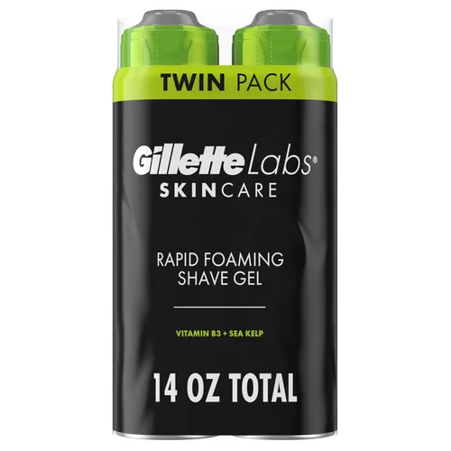 Vista 11 de Gillette Labs - Gel de afeitar espumoso rápido para hombres, sin alcohol, tinte y parabenos con vitamina B3 y algas marinas, refresca y calma