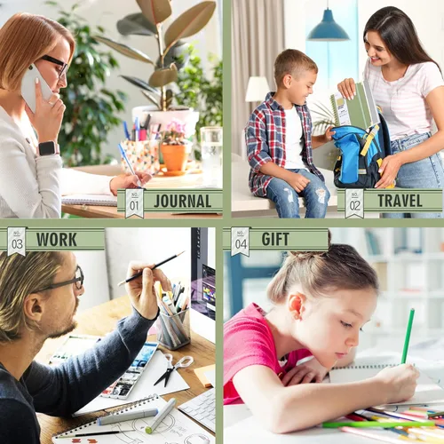 Vista 6 de OWSC Lined Spiral Notebook with thick 110 GSM Papers, 300 Pages B5 Size College Ruled Notebook, Hardcover 7.1 x 10 Inches Journal for Women and Men