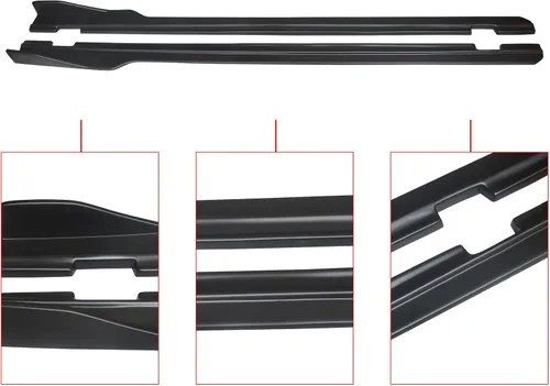 Vista 2 de NINTE Faldas laterales para Dodge Challenger SXT 2015-2023, extensiones de paneles de falda negras mate, 1 par