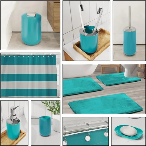 Vista 4 de Clara Clark - Tapete de baño de espuma viscoelástica ultrasuave, antideslizante y absorbente. Juego completo, negro