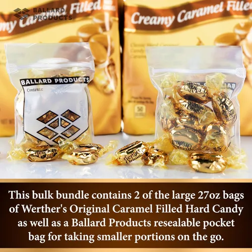 Vista 6 de Werther's - Paquete de 2 bolsas de caramelo cremoso original, bolsas a granel de caramelos duros envueltos individualmente (27 onzas) cada una