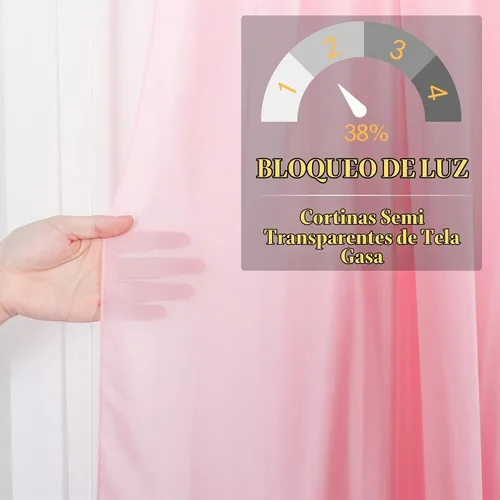 Vista 7 de DUOBAO Cortina de gasa rosa, 2 paneles de 29 x 96 pulgadas, cortinas de telón de fondo de boda, cortinas de playa transparentes para sala de estar
