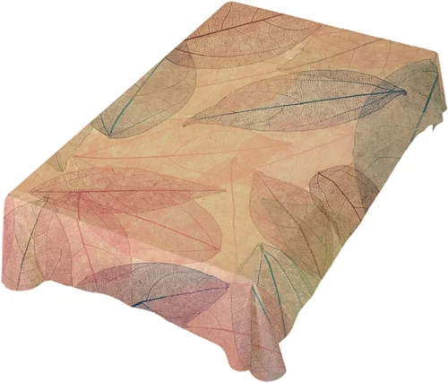 Decoración de mesa para fiesta, abstracto, otoño, hermosas hojas, textura, cuadrado, mantel de poliéster, mesa cuadrada de 54 pulgadas para