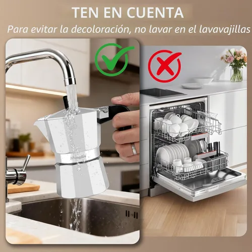 Vista 7 de Mongdio Cafetera de café expreso para estufa, cafetera cubana para estufa, olla italiana greca moca, 6 tazas de expreso, 10 onzas, color plateado