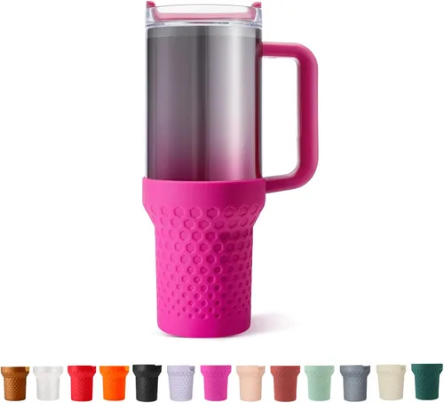 Botas de silicona para Stanley, protector inferior de copa, accesorios para Stanley Quencher H2.0 FlowState Tumbler 40oz / Adventure Quencher Rojo