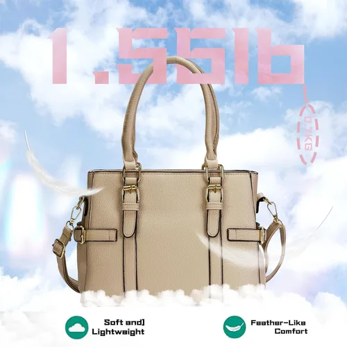 Vista 8 de Bolsos de mano de cuero de moda para mujer, bolso de hombro, asa superior, bolso de otoño