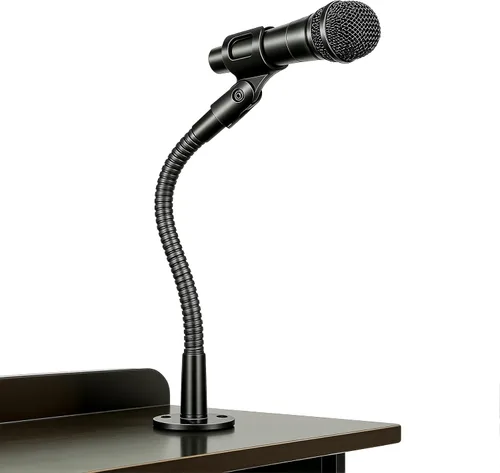 Vista 8 de Soporte de Micrófono - Soporte de Micrófono de Escritorio de 6 Pulgadas de Alta Resistencia con Cuello de Cisne Flexible con Base de Montaje